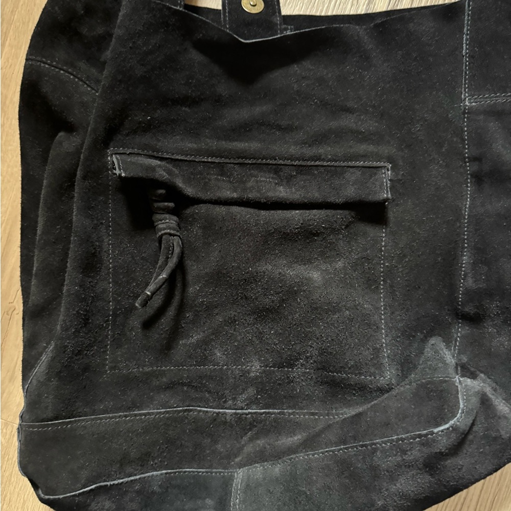 Free People Black Suede Tote Bag